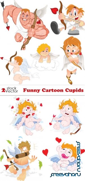 Vectors - Funny Cartoon Cupids