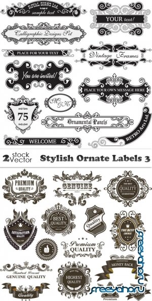 Vectors - Stylish Ornate Labels 3