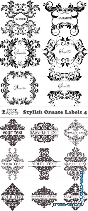 Vectors - Stylish Ornate Labels 4