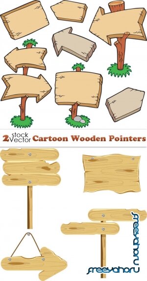 Vectors - Cartoon Wooden Pointers