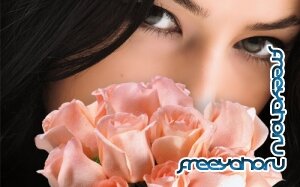  Шаблон для фотошопа - девушка с розами 