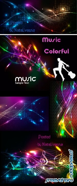 Music colorful in Vector 