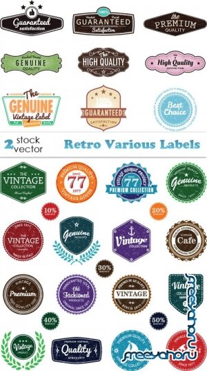 Векторный клипарт - Retro Various Labels