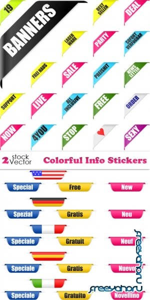 Vectors - Colorful Info Stickers