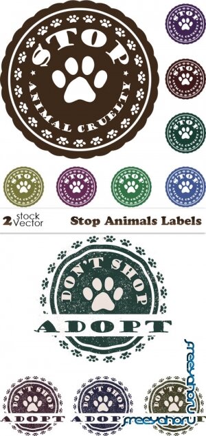 Vectors - Stop Animals Labels