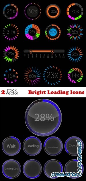 Vectors - Bright Loading Icons