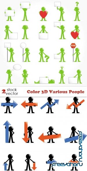   - Color 3D Various People