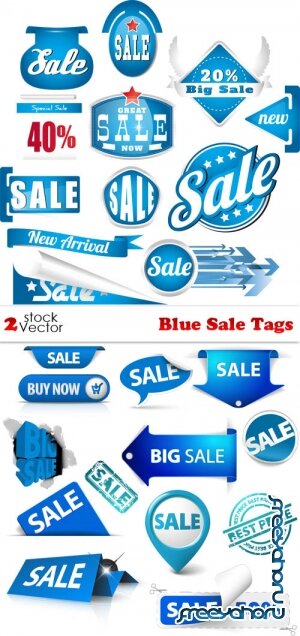 Vectors - Blue Sale Tags