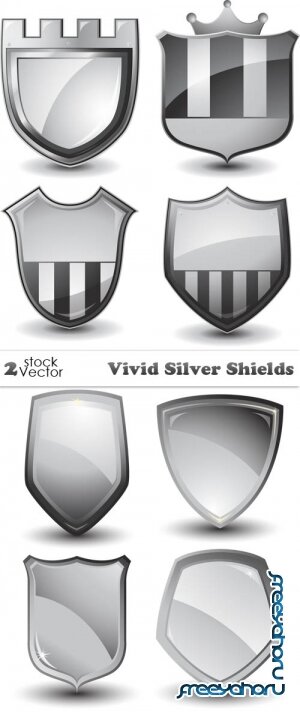 Vectors - Vivid Silver Shields