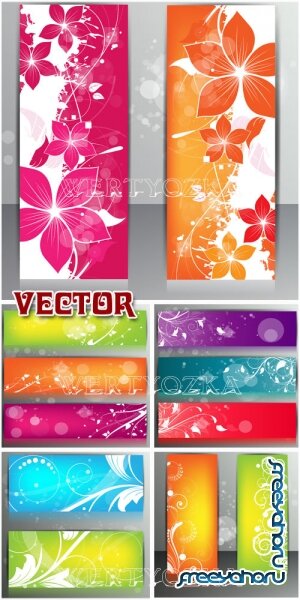      / Banners with the colors and patterns - vector clipart