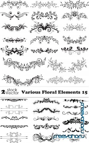 Vectors - Various Floral Elements 15