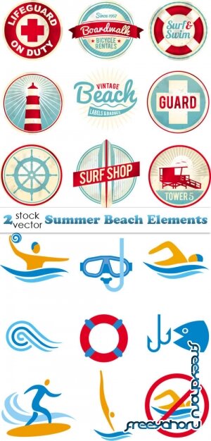 Vectors - Summer Beach Elements