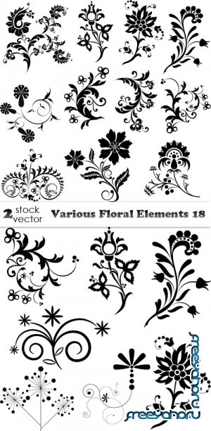 Vectors - Various Floral Elements 18