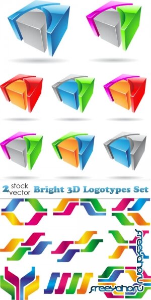 Vectors - Bright 3D Logotypes Set