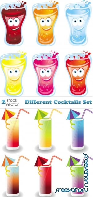 Vectors - Different Cocktails Set