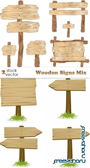Vectors - Wooden Signs Mix