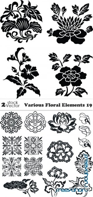 Vectors - Various Floral Elements 19
