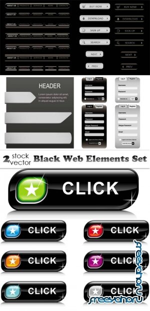   - Black Web Elements Set