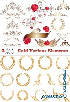 Векторный клипарт - Gold Various Elements