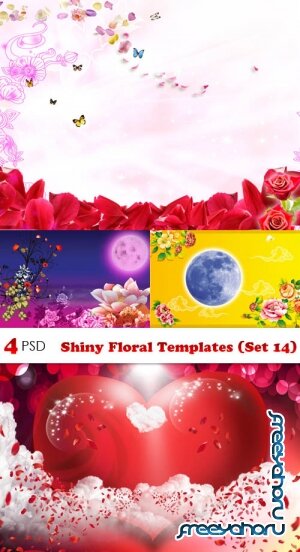 PSD - Shiny Floral Templates (Set 14)