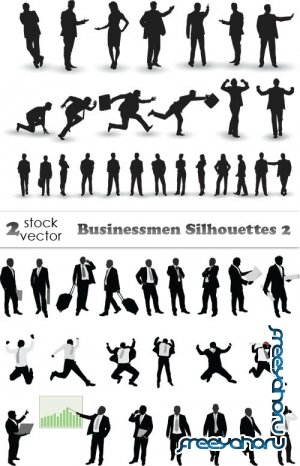 Векторный клипарт - Businessmen Silhouettes 2