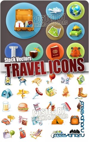 Путешествия иконки - Векторный клипарт