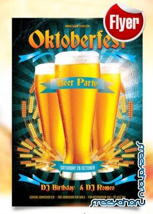 Oktoberfest Beer Party Flyer Template + Facebook Cover