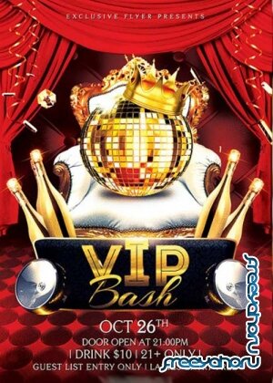 VIP Bash Premium Flyer Template + Facebook Cover