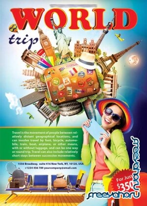 World Trip Flyer PSD Template