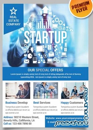 Business Promotion Flyer PSD Template + Facebook Cover