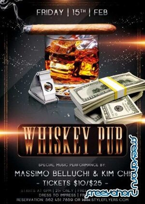 Whisky Pub PSD Premium Flyer Template + Facebook Cover