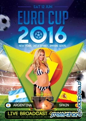 Euro Cup 2016 1 Flyer PSD Template + Facebook Cover