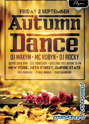 Autumn Dance V9 Flyer PSD Template + Facebook Cover