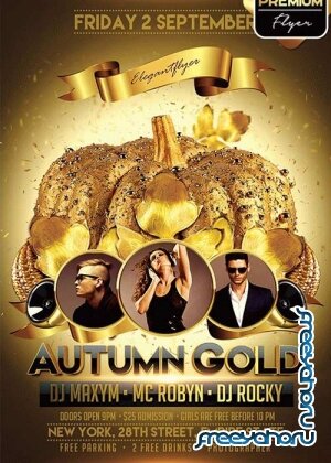Autumn Gold V1 Flyer PSD Template + Facebook Cover