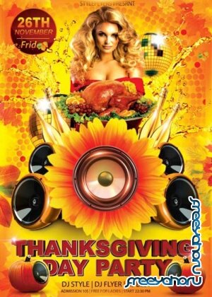 Thanksgiving Day Flyer PSD V11 Template with Facebook cover