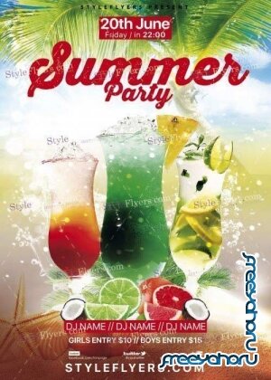 Summer Party Flyer V41 PSD Template