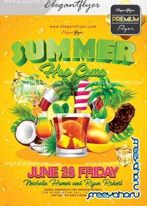 Summer Has Come V1 Flyer PSD Template + Facebook Cover
