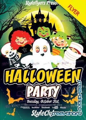 Kids Halloween Party 2017 V15 PSD Flyer Template