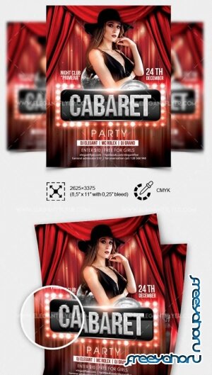 Cabaret Party V12 2018 Party Flyer Template in PSD