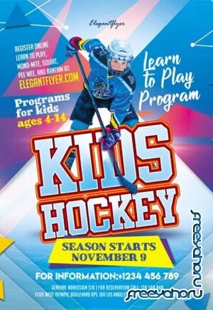 Kids Hockey V0301 2020 Premium PSD Flyer Template