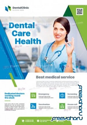Dental Care Health V2912 2019 PSD Flyer Template