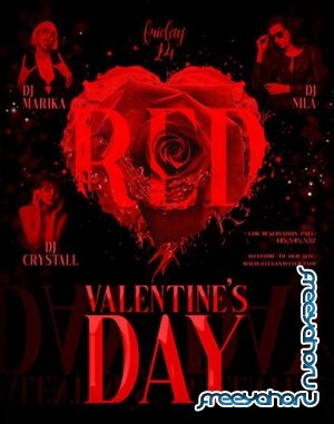 Red Valentines Day V1201 2020 Premium PSD Flyer Template